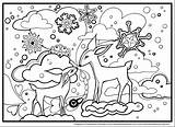 Winter Coloring Pages Printable Wonderland Landscape Animals Kids Adults Cute Scenes Print Snow Animal Christmas Nature Beautiful Color Sheets Drawing sketch template