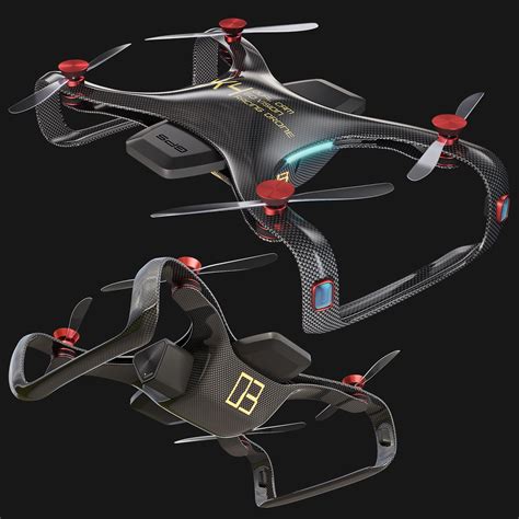 dual cam racing drone  model cgtrader