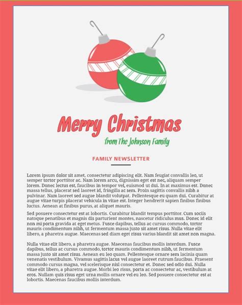 christmas letter templates  newsletter ideas christmas
