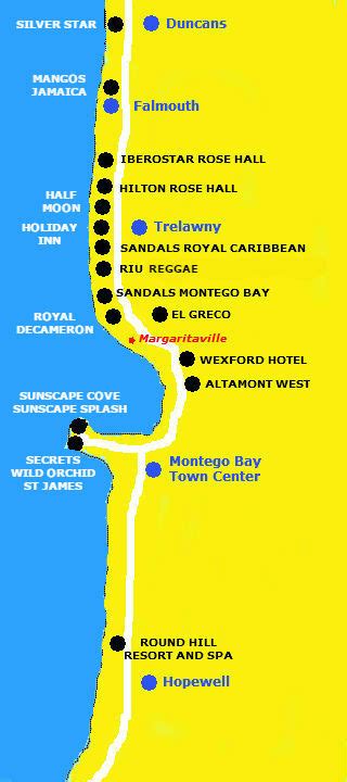 Rosa Bild Rose Hall Montego Bay Jamaica Map