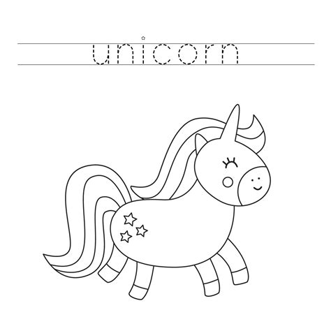 tracing letters  cute unicorn writing practice  kids