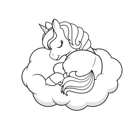 unicorn sleeping coloring pages  printables  kids
