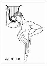 Apollo Mitologia Stines Grega Apollon Deuses Grécia Antiga sketch template