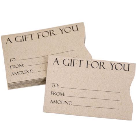 kraft paper bag gift card sleeves vend gift cards
