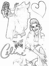Celine Coloring Pages Dion Clar sketch template