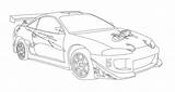 Eclipse Fast Furious Coloring Mitsubishi Drawing Pages Drawings Template sketch template