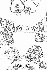 Storks Compagnie Coloring Movie Cigognes Affiche Missione Cicogne Disegni Colorare Coloriages Kleurplaat Coloriez Gratuit Printmania sketch template