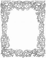 Border Clipart Borders Clip Medieval Coloring Pages Printable Ivy Letter Designs Religious Gothic Kids Geranium Colouring Flower Frame Cliparts Flowers sketch template