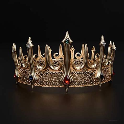 eseres gold king crown  men adults costume crowns birthday prom