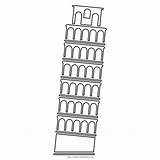 Torre Pisa Colorare Inclinada Pendente sketch template