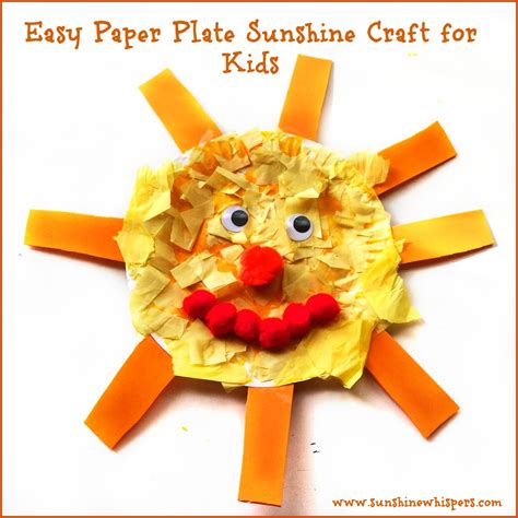 paper plate sunshine crafts  kids sunshine whispers