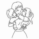Mother Coloring Baby Pages Kissing Mothers Daughter Child Printable Toddlers Flowers sketch template