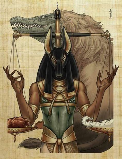 anubis and the scales of justice weighing the heart against a feather