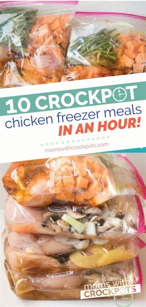 Make 10 Crockpot Chicken Freezer Meals In An Hour Moms With Crockpots