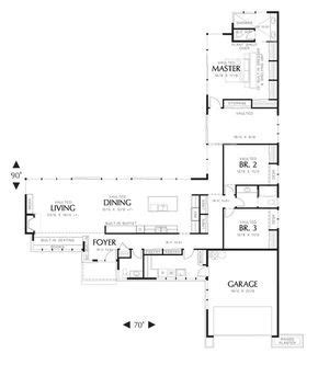 shaped ranch style houses flip image modern style house plans  shaped house plans