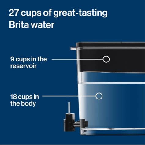 brita extra large black water filter dispenser  elite filters  ct