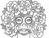 Coloring Pages Skull Roses Outline Skulls Rose Print Book Own Printable Digital Carissa Color Getcolorings Girls Instant sketch template