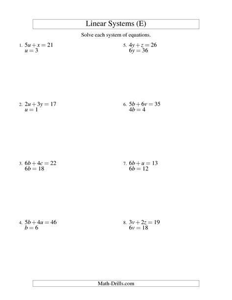 linear equation worksheet  elcacerolazo