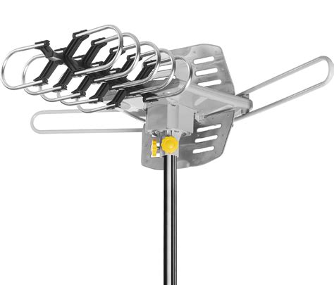 onn  hd motorized outdoor tv antenna   mile range  pole mounting kit brickseek