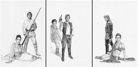 Han Solo Luke Skywalker And Princess Leia Star Wars C7