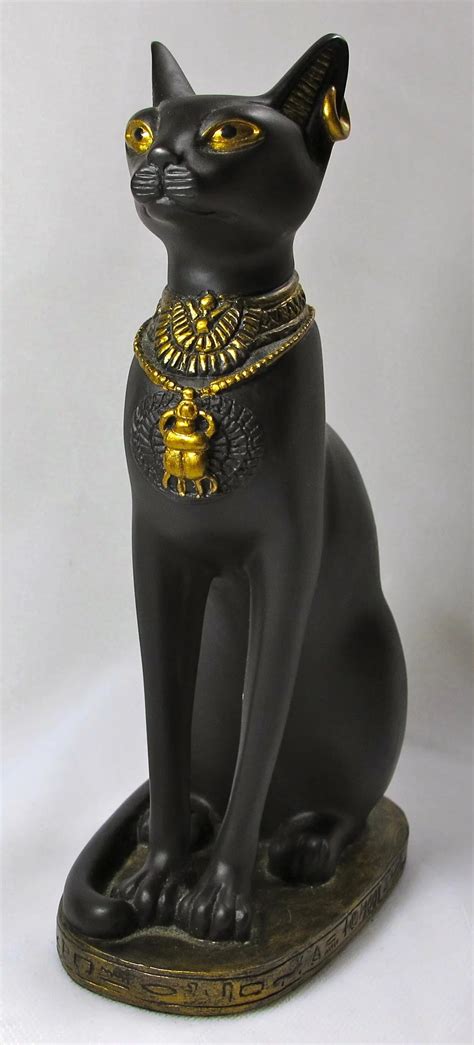 vintage ceramic statue of bast egyptian cat goddess pzbaubles new