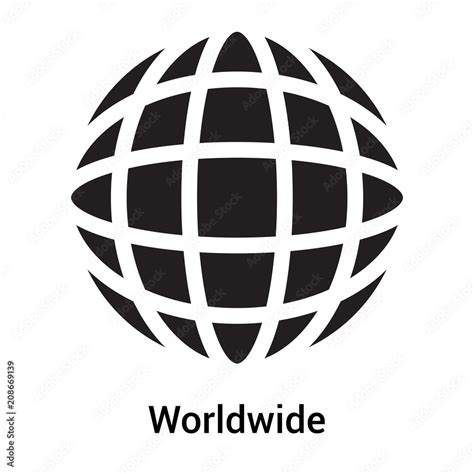 worldwide icon vector sign  symbol isolated  white background worldwide logo concept stock