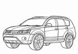 Mitsubishi Coloring Outlander Pages Eclipse Car Supercoloring Pajero Color Cars sketch template