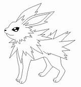 Jolteon Lineart Poke Lines Pokemon Coloring Deviantart Color Drawing Pages Charizard Paint Stats sketch template