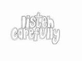 Carefully Listen Rules Colouring Classroom sketch template