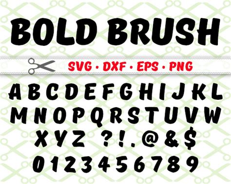 bold brush svg font cricut silhouette files svg dxf eps png