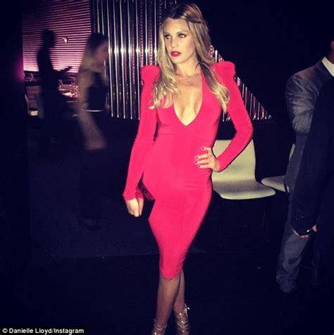 danielle lloyd shows off her cleavage in plunging red dress as she kisses new beau daily mail