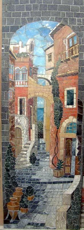 Village Alleyway Stone Mosaic Art In 2021 Mosaic Tile Art