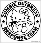 Zombie Kitty Hello Pages Response Outbreak Coloring Team Color Online sketch template