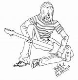 Nirvana Cobain Kurt Guitar sketch template