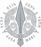 Norse Symbols Viking Tattoo Runes Odin Gungnir Spear Rune Tattoos Celtic Symbol Mythology Sword Nordic Dwarven Loki Weapon Pagan Mayan sketch template