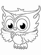 Owl Coloring Pages Cute Baby Printable Owls Cartoon Kids Color Girls Print Bird Nocturnal Colouring Online Burrowing Drawing Clip Animal sketch template