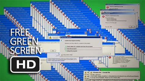 Free Green Screen - Windows XP Error + Blue Screen - YouTube