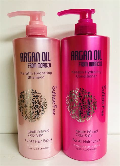keratin hydrating shampoo conditioner  argan oil  morocco