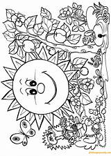 Sun Smiling Flowers Pages Coloring Kolorowanki Wiosna Spring Dla Drukowania Marzec Color Dzieci A4 Pory Roku Malowanki Artykuł Coloringpagesonly sketch template