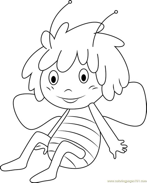 cheerful maya coloring page  maya  bee coloring pages