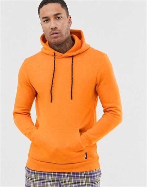 bershka hoodie  orange asos