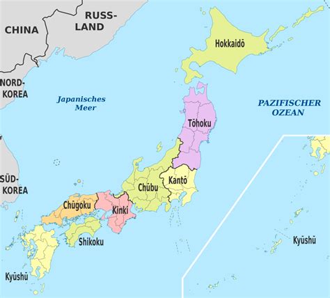 karte von japan  und kostenlose