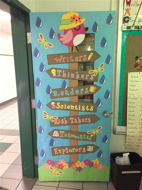 Spring Classroom Door Sınıf Kapısı Sınıf Kapısı Süsleri