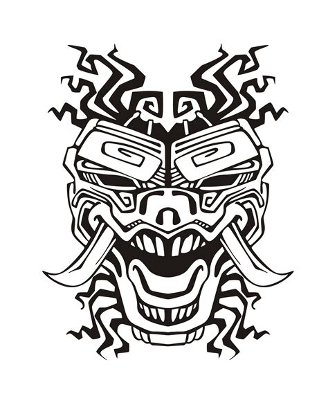 mask   aztec inspiration masks kids coloring pages