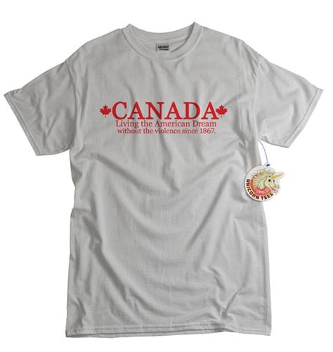 canadian tshirt funny canada less violence women men youth