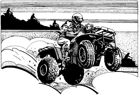 drawing quad atv  transportation printable coloring pages