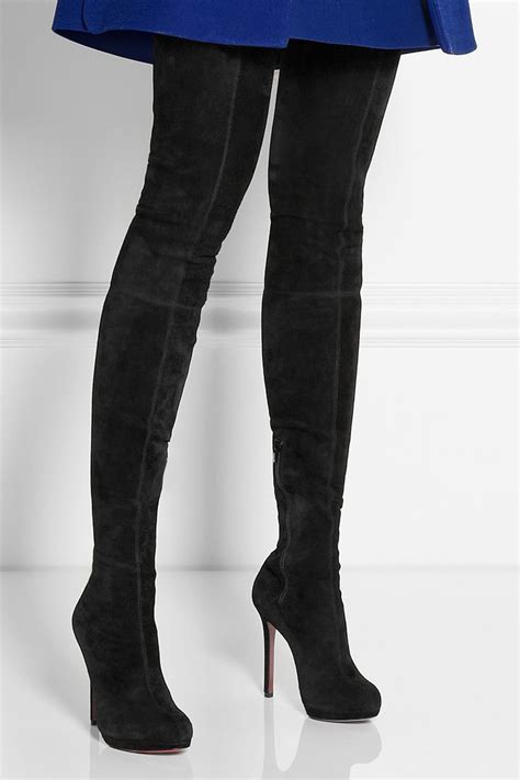 women black stretch suede over the knee thigh high boots ladies pointed