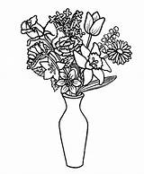 Bouquet Coloring Flowers Pages Printable Print Color sketch template