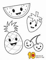 Fruit Coloring Pages Cute Preschool Kids Easy Printable Choose Board 10minutesofqualitytime Members sketch template