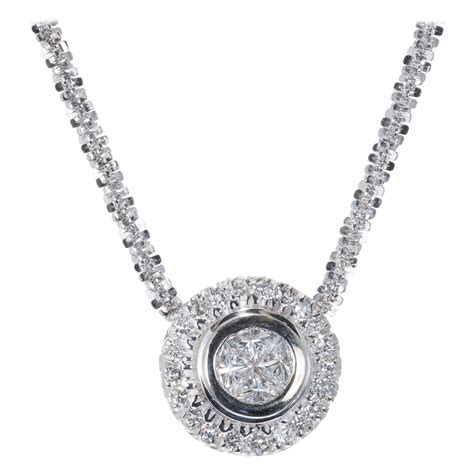 carat white gold diamond pendant necklace  sale  stdibs